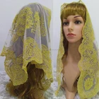 Gold Embroidery Spanish Lace Mantilla Church Bridal Lace Veil Mantilla Chapel
