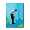 Modern Romantic Oil Painting Wall Art Man Play Golf Abstract Canvas Oil Painting