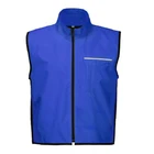 China ce flashing led lighted cheap blue mesh reflective safety vest with zipper