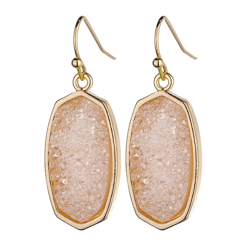 New Design Geometric Oval Resin Druzy Dangle Earrings for Women Fashion KS Jewelry Autumn Statement Earrings, Picture shows 
New Design Geometric Oval Resin Druzy Dangle Earrings for Women Fashion KS Jewelry Autumn Statement Earrings, Picture shows