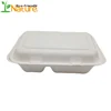 2 Compartment Compostable Disposable Sugarcane Rectangle Containers