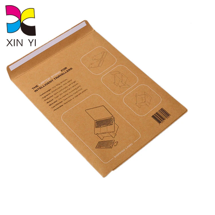 black color printing custom logo shipping kraft paper envelope