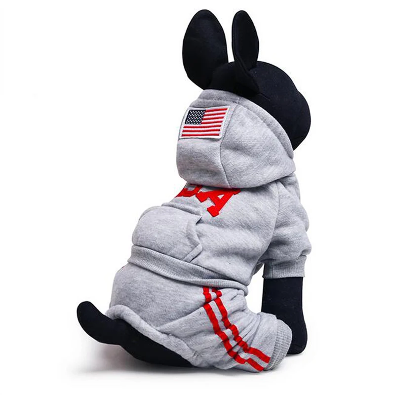 New Arrival Cotton Pet Dog Clothes 2 Colors USA Sport Dog Coats Hoodies With 5 Size For Chihuahua In Autumn and Winter (2)