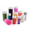Medical Rx Push down turn pill container pills plastic vials with snap cap