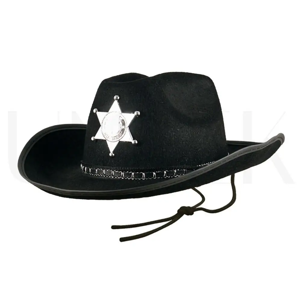 ผู้ใหญ่หมวกนายอำเภอ Wild West คาวบอยอเมริกันตำรวจเครื่องแต่งกายแฟนซีชุด
