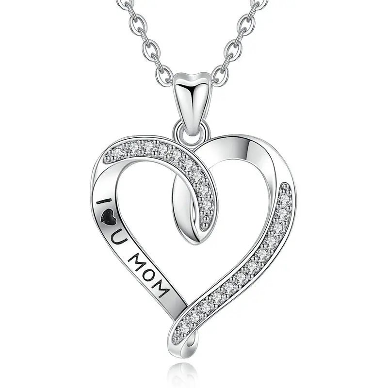 Hainon Sterling silver necklace heart love MOM jewelry necklace Mother's Day gift to mom necklace
Hainon Sterling silver necklace heart love MOM jewelry necklace Mother's Day gift to mom necklace