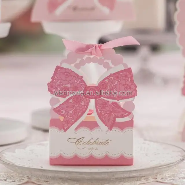 new arrival elegant laser cut candy box wedding favor box in