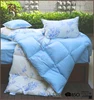 Classic 3d printed sky blue goose down bedding set