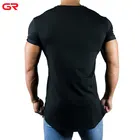 New Design Fitness Clothing Slim Fit Side Split Mens Custom Longline T Shirt