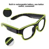 Rechargeable el wire glasses, wireless light up led glasses(Limegreen)