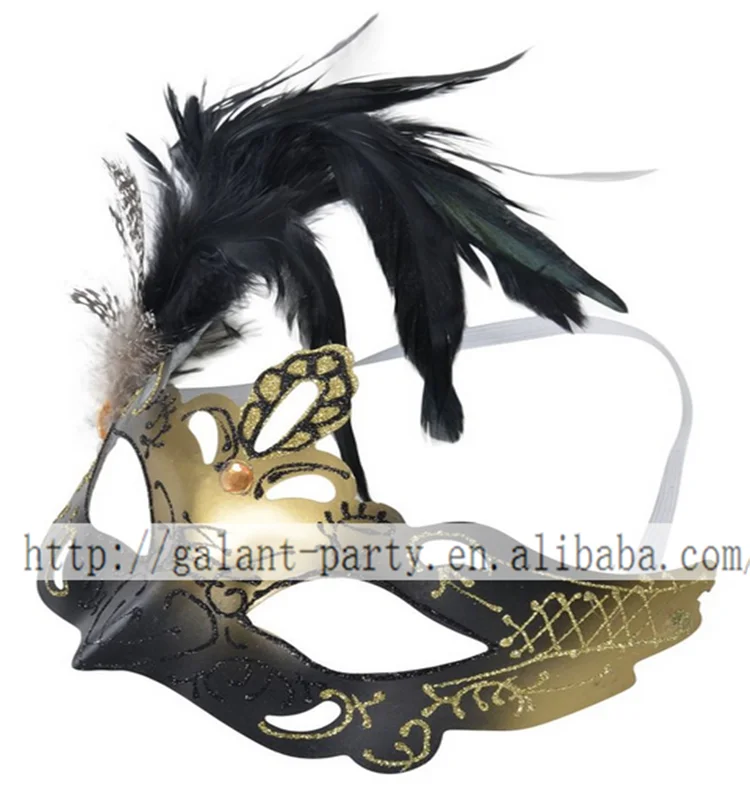wholesale latest halloween handmade craft feather mask