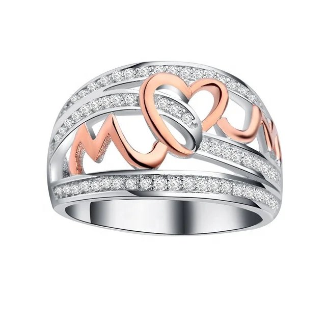 New Love Mom Word Rose Gold Color Heart Rings for Women Shiny Zircon Rhinestone Ring Jewelry Mother's Day Birthday Gift
New Love Mom Word Rose Gold Color Heart Rings for Women Shiny Zircon Rhinestone Ring Jewelry Mother's Day Birthday Gift