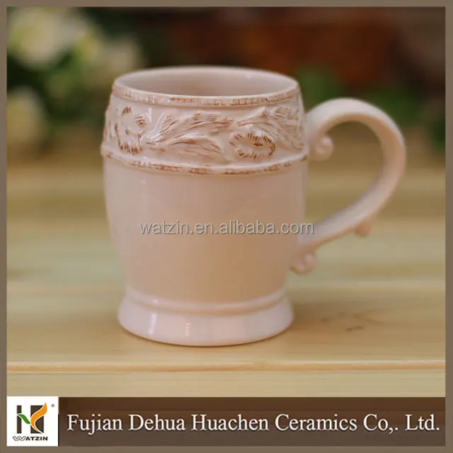 relief ceramic mug