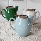 Wholesale drinkware colorful glazed mini arabic porcelain tea pot with strainer