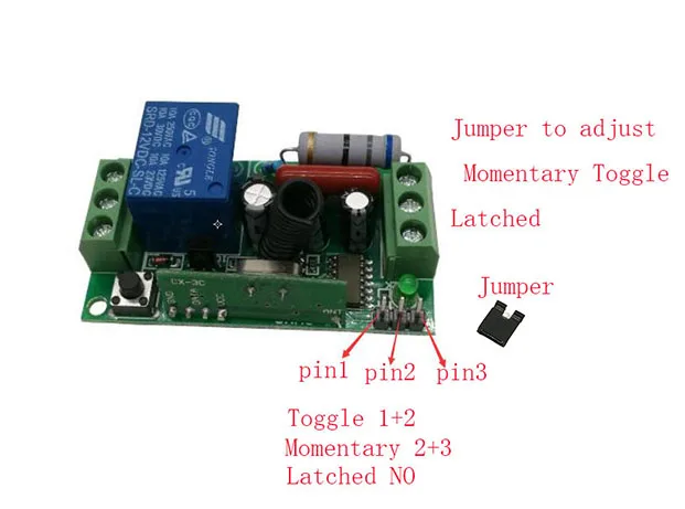 Description Picture 6 of itemWireless Remote Control Light Switch AC220V 1CH 10A Relay Output Radio Receiver Module+Belt buckle Transmitter garage door lamp