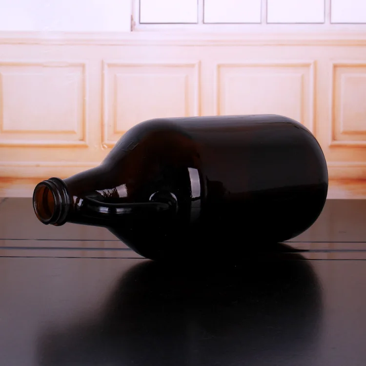 2L 64oz amber glass beer growler wine whiskey bottle with metal screw lid