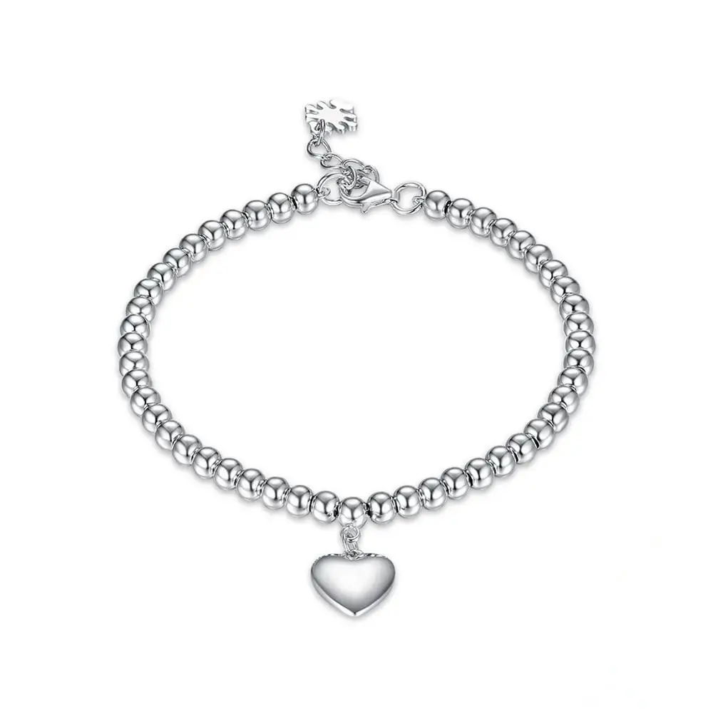 Hot Selling Solid Heart Charm Dangle Jewelry 925 Sterling Silver Beads Chain Bracelets
Hot Selling Solid Heart Charm Dangle Jewelry 925 Sterling Silver Beads Chain Bracelets