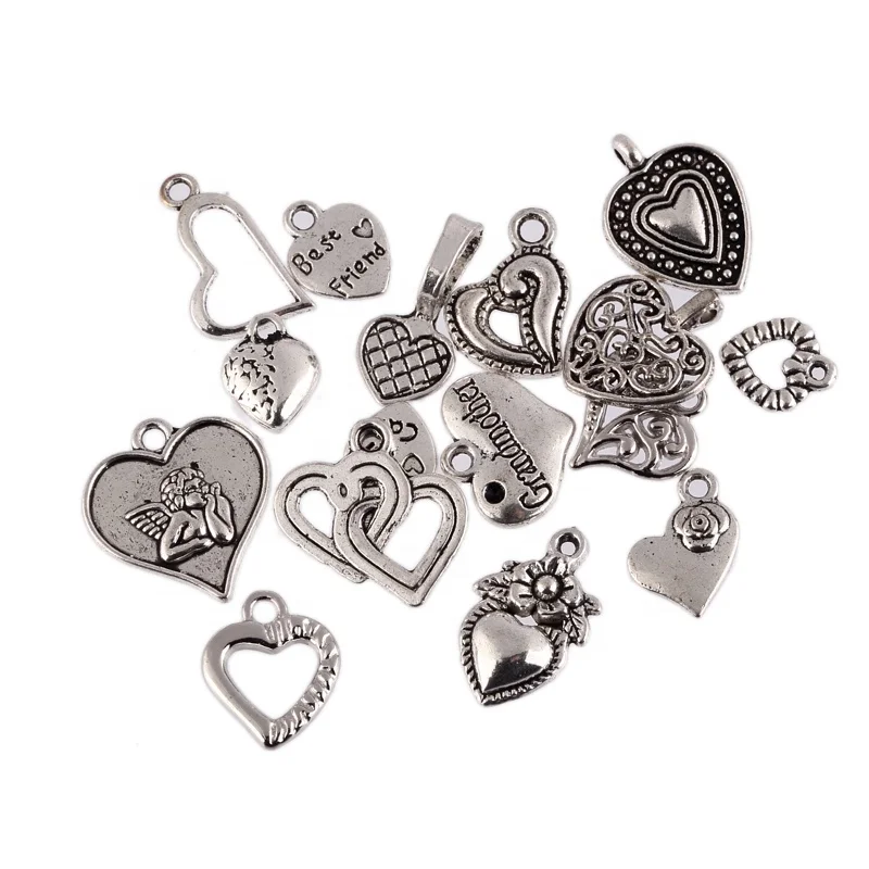 Mix Assorted Heart DIY Antique Charms Pendant Mixed Charms Pendants Necklace Bracelet Wedding DIY Craft Making Accessory, Antique silver
Mix Assorted Heart DIY Antique Charms Pendant Mixed Charms Pendants Necklace Bracelet Wedding DIY Craft Making Accessory, Antique silver
