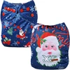 Mumsbest Reusable Custom Position Printed Baby Cloth Diapers Merry Christmas Santa Claus Unisex Baby Diapers