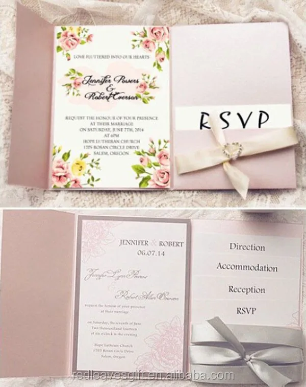 paper purple ribbon gift card wedding invitation card