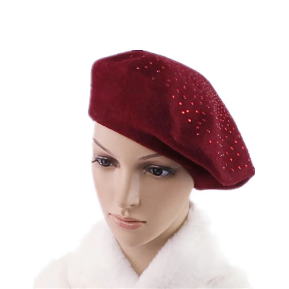Bling Beret Cap Women Stylish Vintage Disco Sparkle Sequin Hat Party Shiny Decor