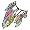 Colorful Feather Sequin Patch For Clothing Leaves Shape Embroidery Sew On Patch Garment Applique Sticker R167