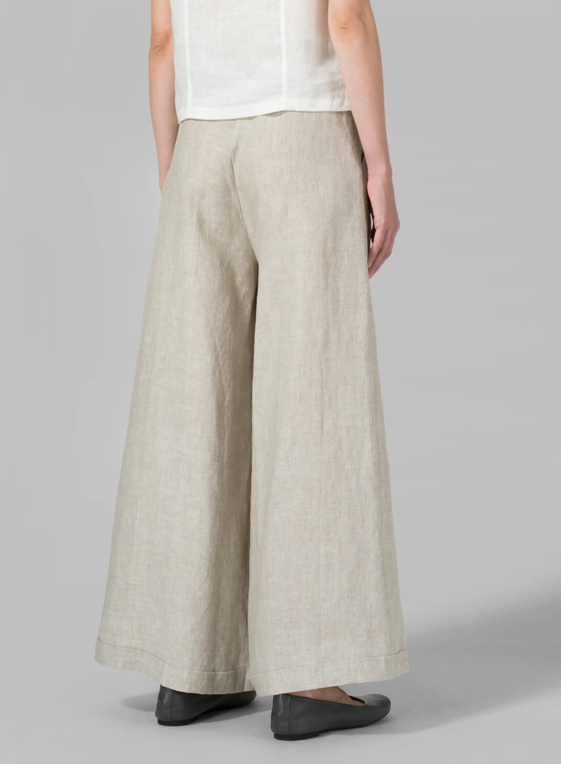 High Quality Casual Straight Pants Linen Wide Leg Trousers For Ladies