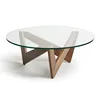 Factory price round glass low dining table top with free sample