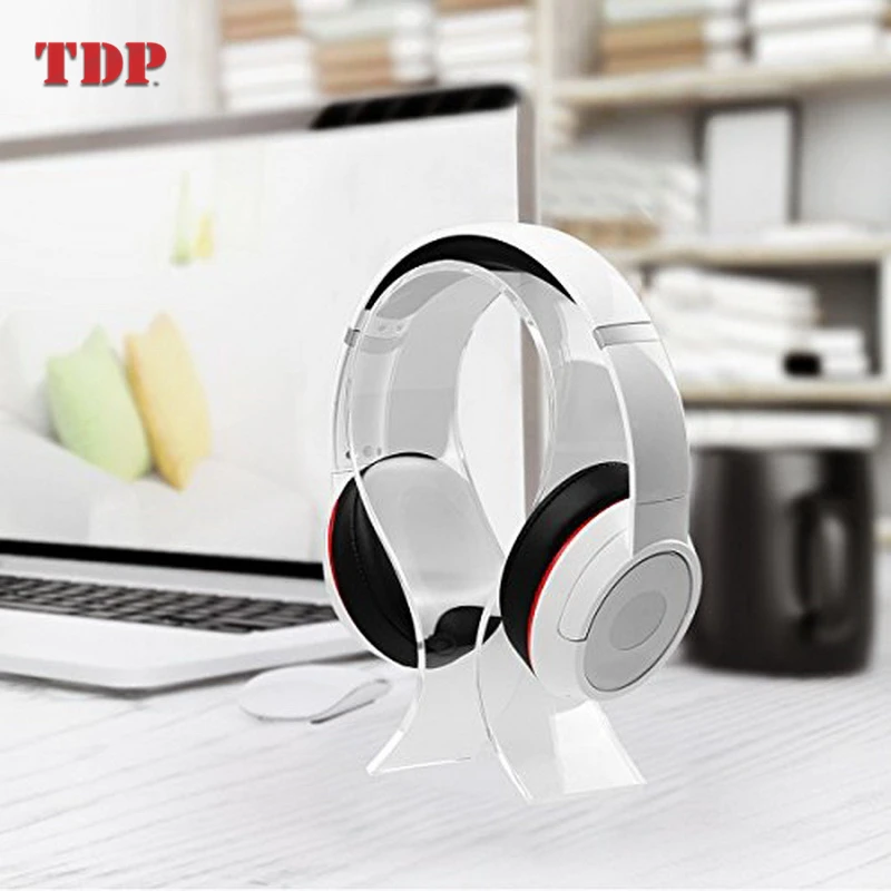 Transparent Simple Design Clear Headset Hanger Support Rack Acrylic Headphone Display Stand