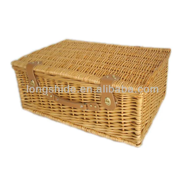 fashion enco-friendly woven wicker hamper empty picnic basket