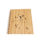 Spiral hard bamboo cover recycle paper notebook