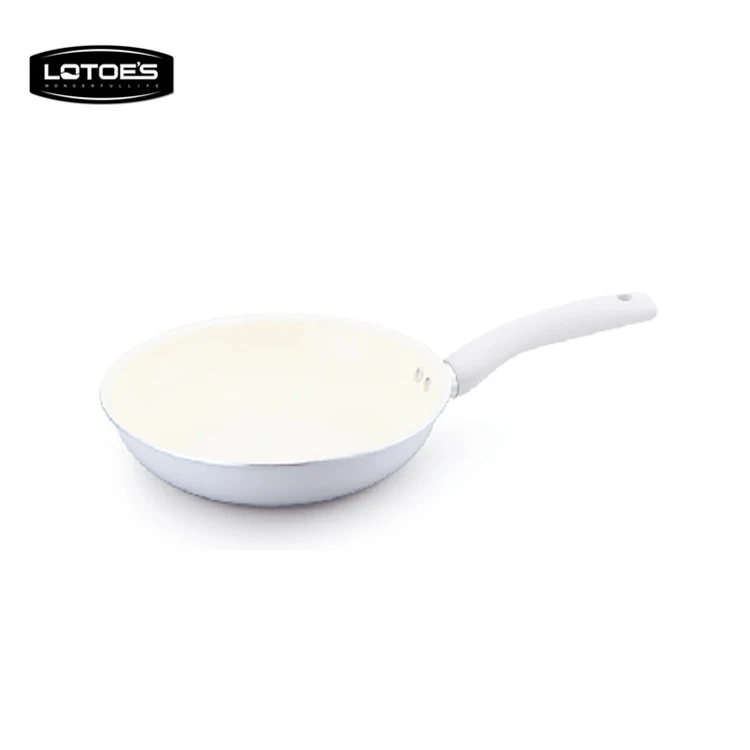 White ceramic fry pan