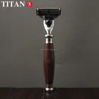 Titan razor , hair removal 3 layers blade razor with wooden handle ,match march 3 blade