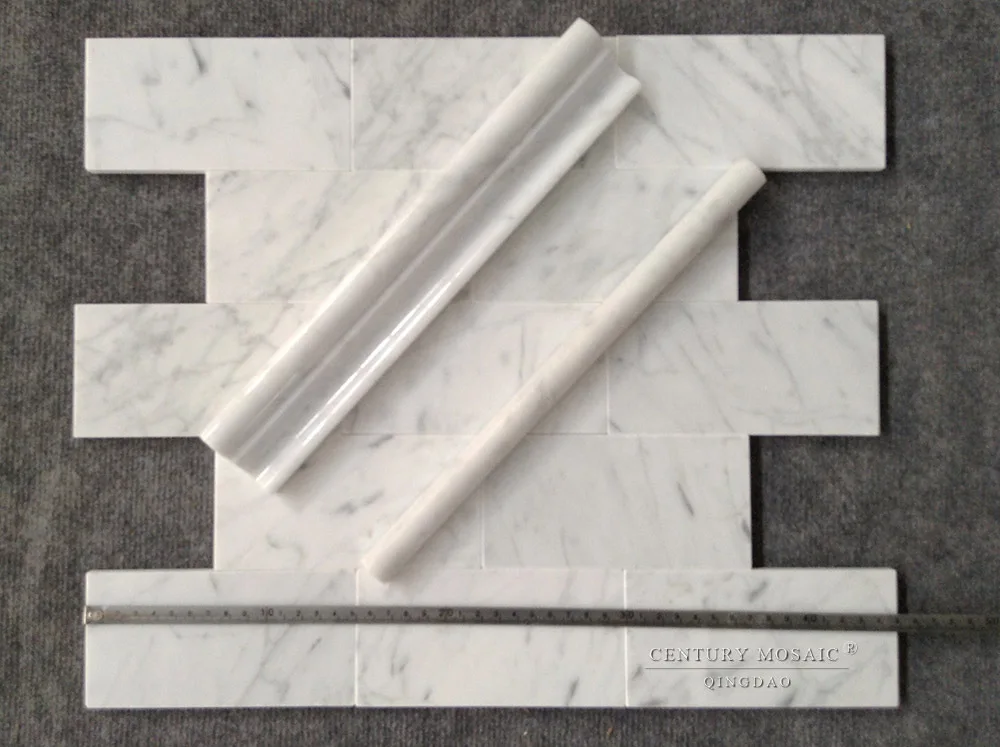 Carrara Polished And Honed Marble Tile Trim For Stair Edge Trim Buy