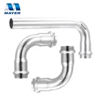 Hot/cold water stainless steel 304 pipe joint press fit fittings adapter DN15-100 elbow 90