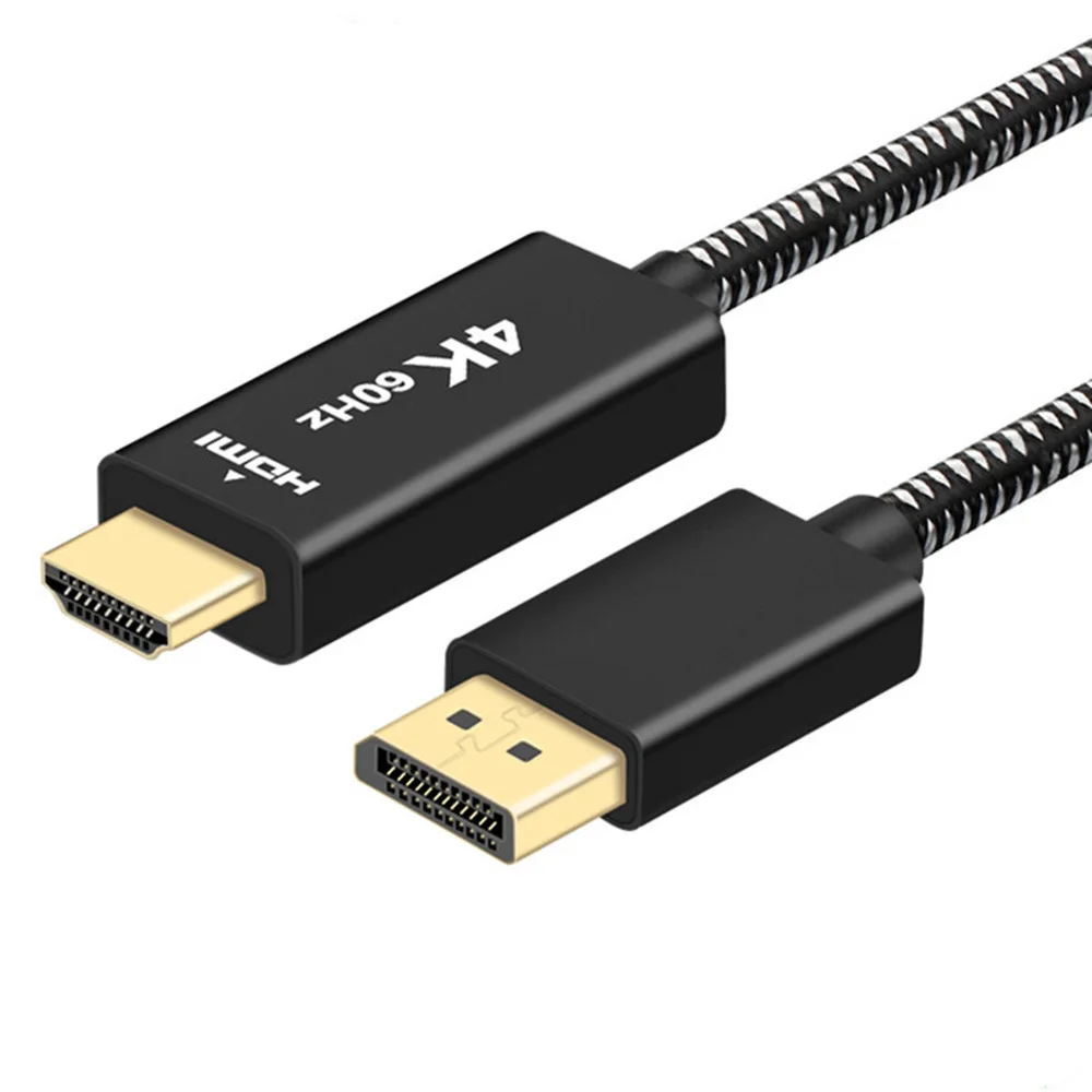 DisplayPort to HDMI Cable 6.6 Feet HDMI to DisplayPort Cable Nylon Braided DP to HDMI Cable for HDTV, Monitor, Projector - ANKUX.COM