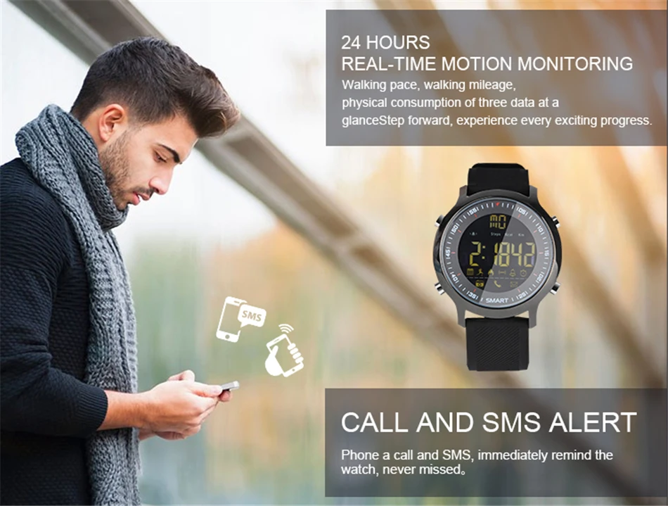 Original Makibes EX18 Sports Smart watch BT 4.0 Call reminder Remote control Stopwatch Pedometer 5 ATM Water Resistant (6)