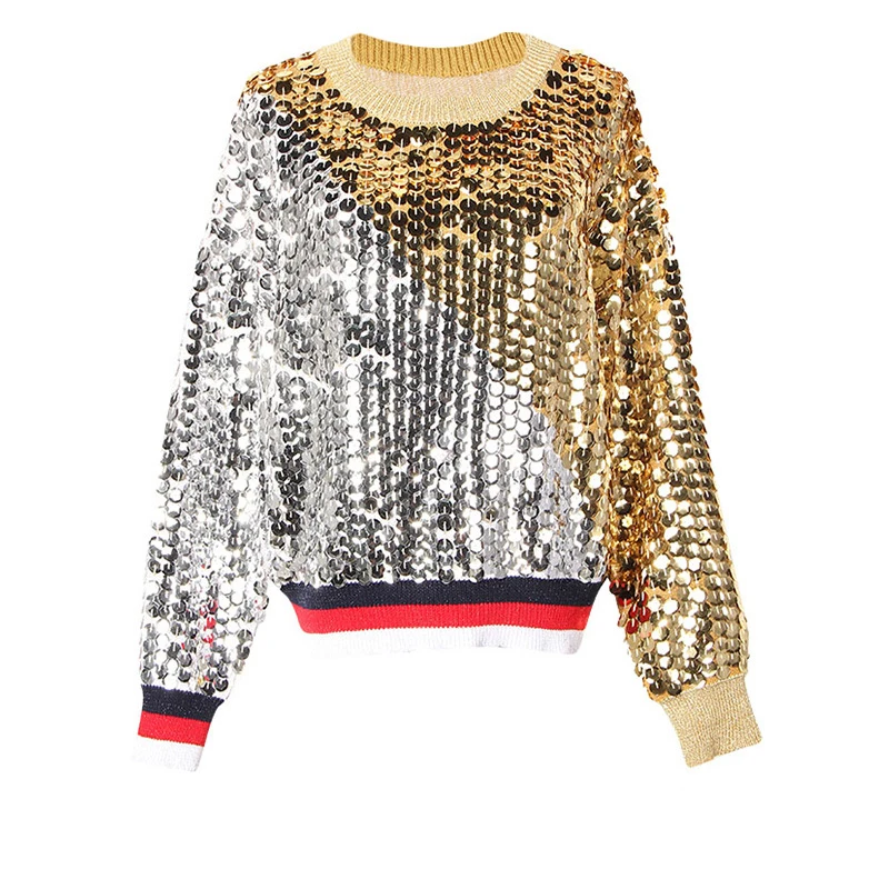 new style colorful hand-made sequins Knitted Chunky Woman Sweater Winter For Ladies, Gold
new style colorful hand-made sequins Knitted Chunky Woman Sweater Winter For Ladies, Gold