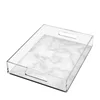 Customized Clear Acrylic Checkered Decorative Serving Tray Marble Tray
