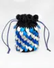 25 years factory hand knitted Dragon scale dice bag, Crochet with scale mail drawstring bags, Dice Bag in Knitted Scale Armor