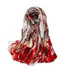 Low MOQ digital printing long silk scarf silk satin hijab