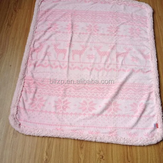 christmas blanket pink deer throw gift cozy baby blanket