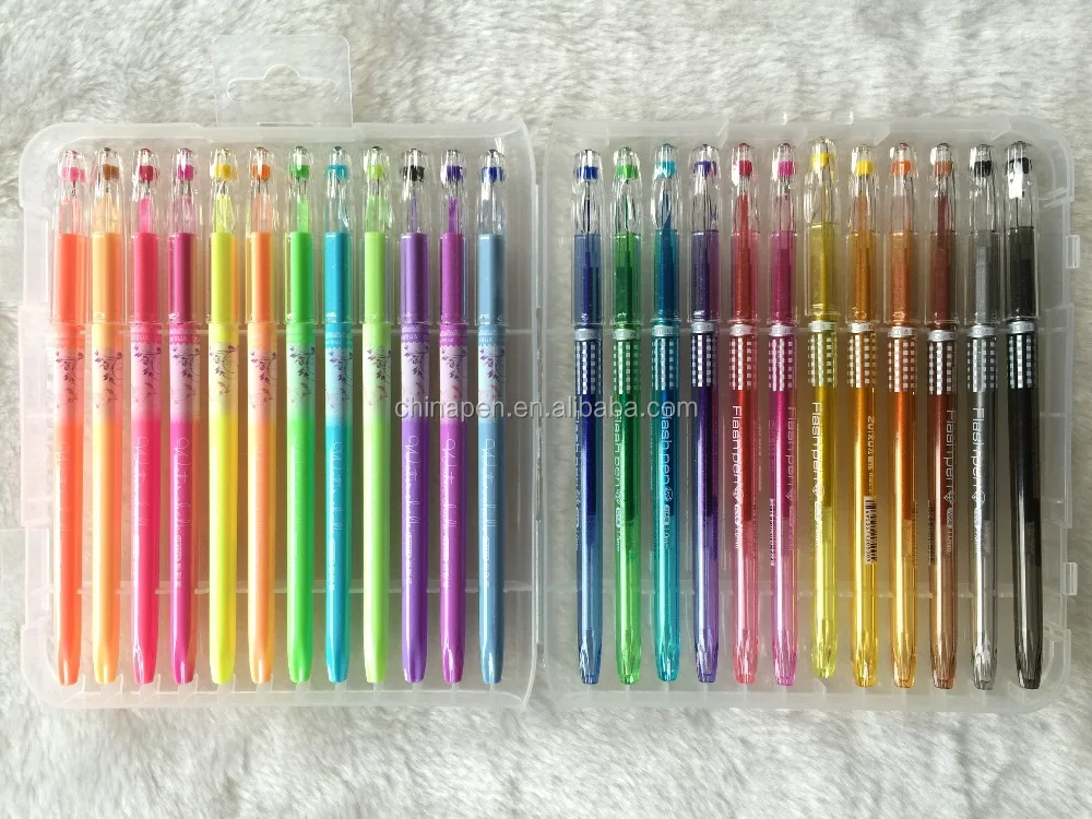 glitter24 color glitter gel pen set/gel ink pen set/24 colors gel ink pen