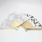 Bamboo Paper Hand Fan Fan Chinese Bamboo Fan Custom Printed Chinese Wedding Bamboo Folding Paper Hand Fan