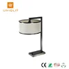 China Wholesale Classical Bedroom Matt Black Iron Fabric Table Lamp