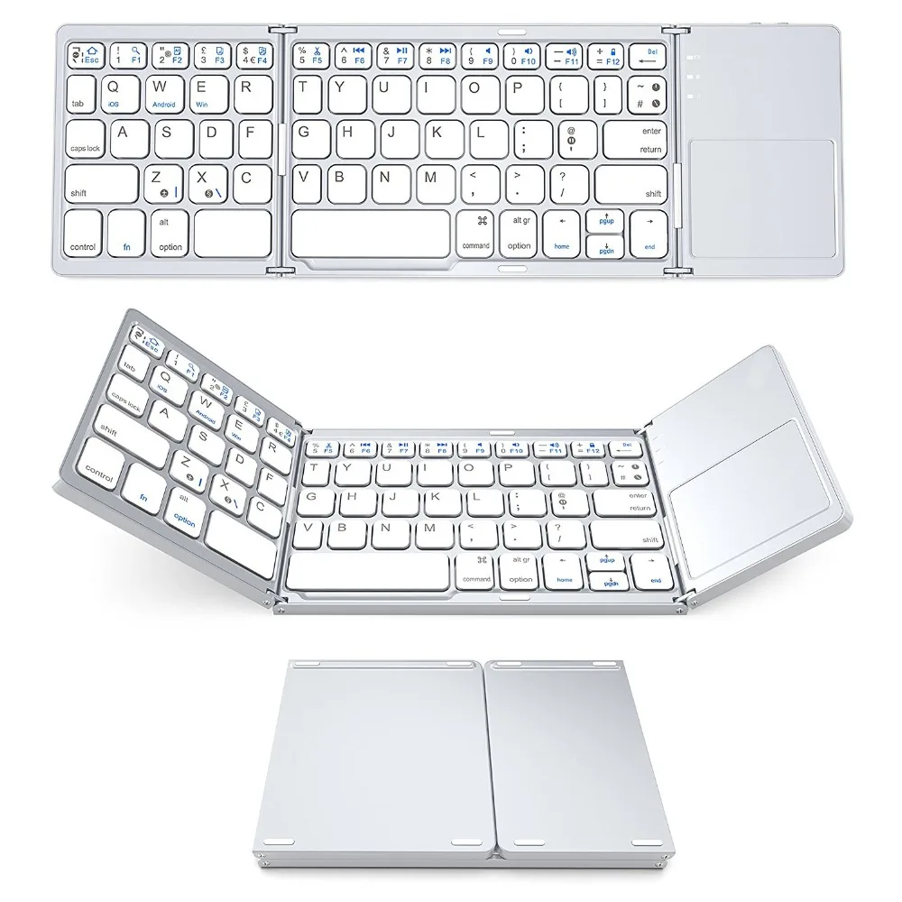 Stock Rechargeable Portable BT Wireless Foldable Mini Keyboard with Touchpad, Sliver /dark
Stock Rechargeable Portable BT Wireless Foldable Mini Keyboard with Touchpad, Sliver /dark