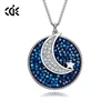 embellished with crystals from Swarovski Crystal Rock Moon Star Sign Necklace For Women