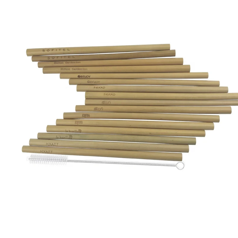 bamboo straws with customized logo, As picture