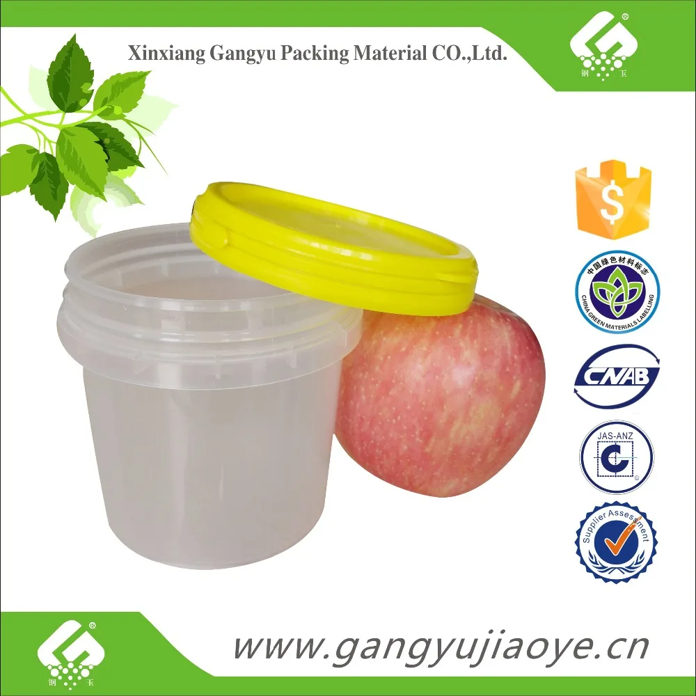 new 500ml icecream clear transparent plastic bucket for food