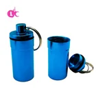 Factory price Portable Custom Logo Waterproof Aluminium Metal Mini Pill Box case pill Bottle pill holder Keychain